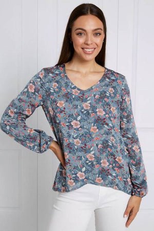 LONG SLEEVES FLORAL PRINTED TOP