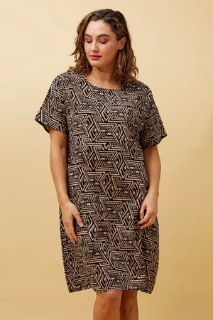 ABSTRACT PRINT TUNIC DRESS
