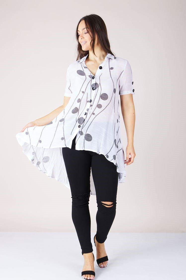 ABSTRACT PRINT TUNIC TOP