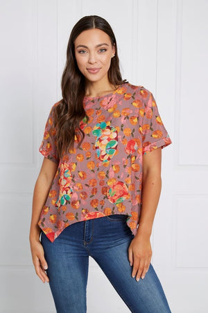 ABSTRACT PRINT TUNIC TOP