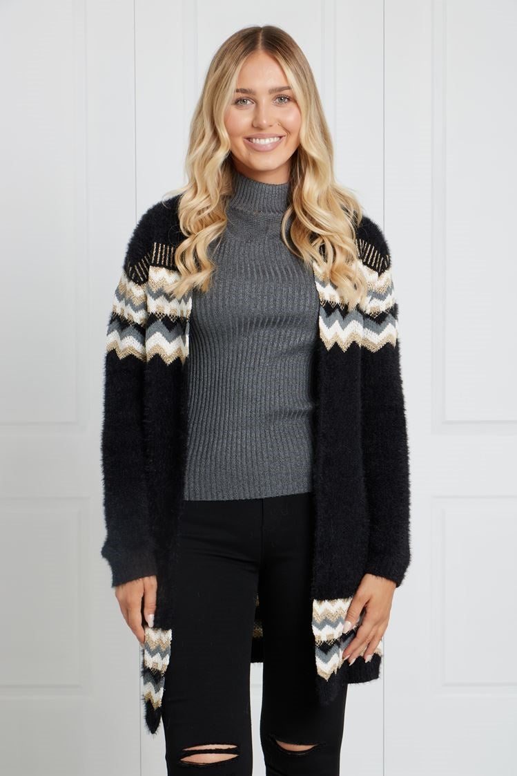 AZTEC PRINT KNIT CARDIGAN