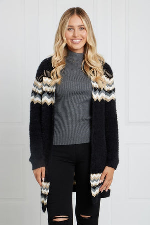 AZTEC PRINT KNIT CARDIGAN