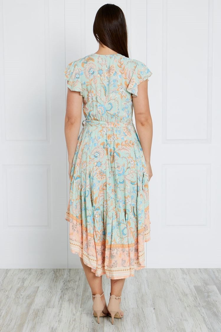 BOHO TIERED MIDI DRESS