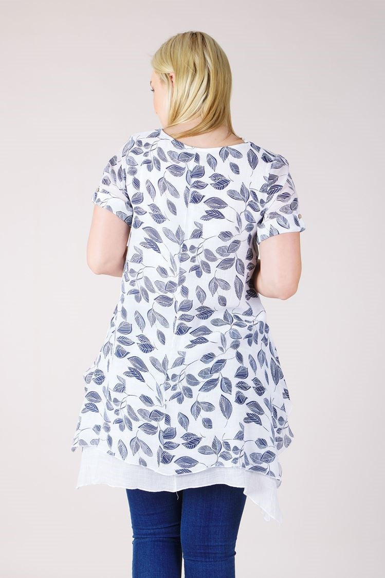 BOTANICAL PRINT HANKY HEM TUNIC