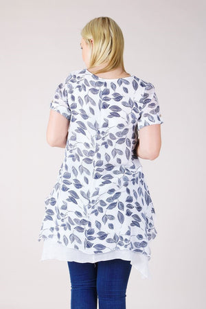 BOTANICAL PRINT HANKY HEM TUNIC