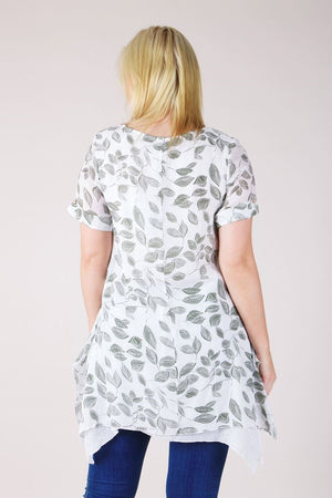 BOTANICAL PRINT HANKY HEM TUNIC