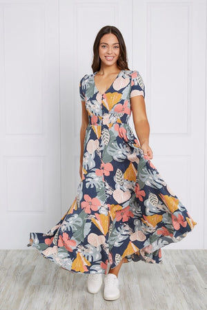 BOTANICAL PRINT MAXI DRESS