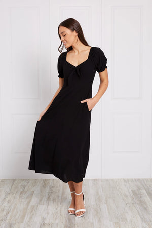 BOW FRONT MIDI DRESS