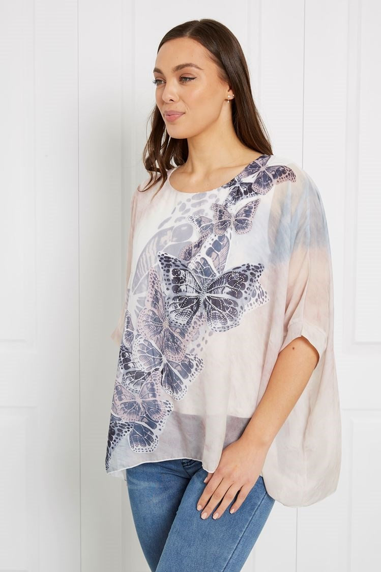 BUTTERFLY PRINT TOP