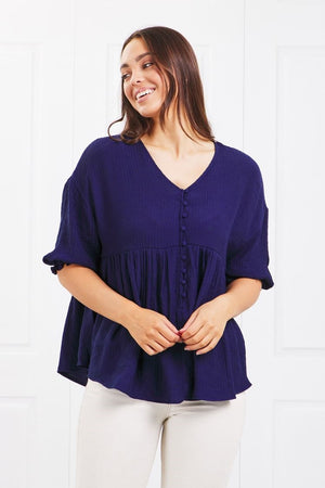 Button Babydoll Blouse