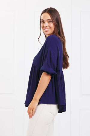 Button Babydoll Blouse