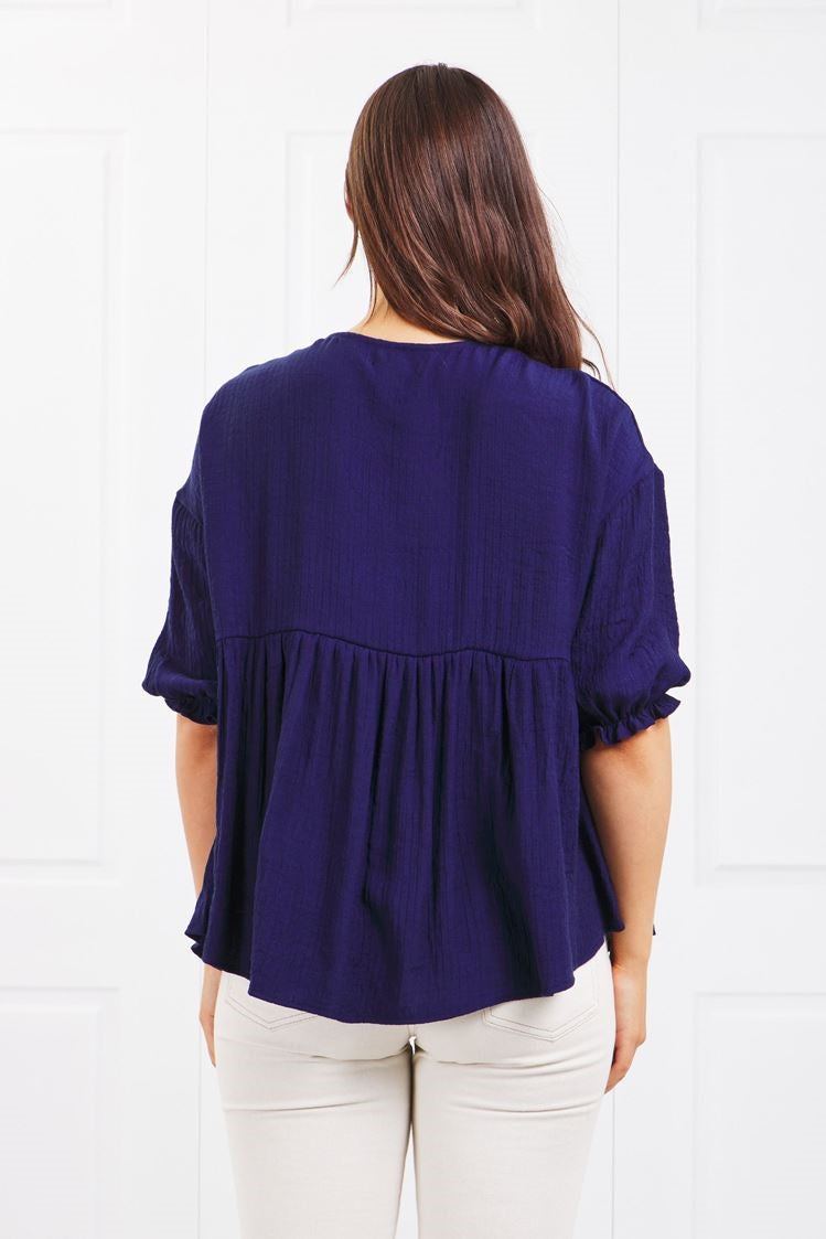 Button Babydoll Blouse