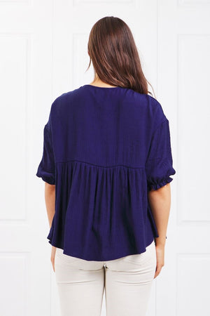 Button Babydoll Blouse