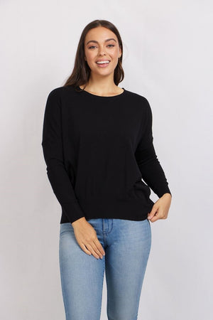 Long Sleeve Pullover With Back Button Detail