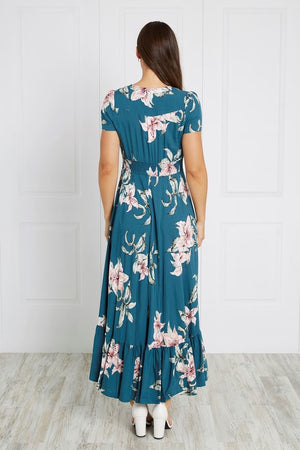 BUTTON FRONT FLORAL MAXI DRESS