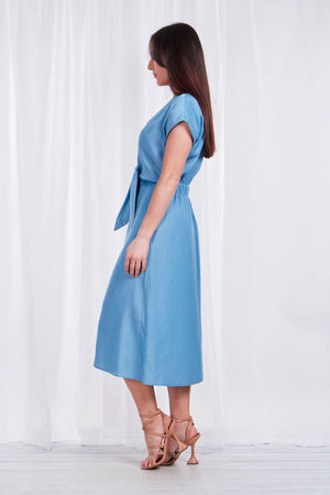 BUTTON FRONT MIDI DRESS