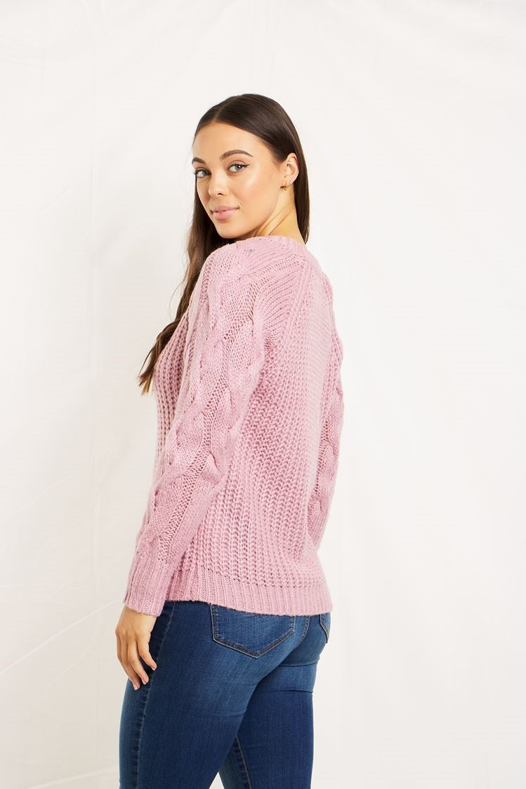 Long Sleeve Cable Knit Jumper