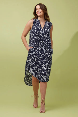 CHEETAH CURVED HEM TUNIC DRESS
