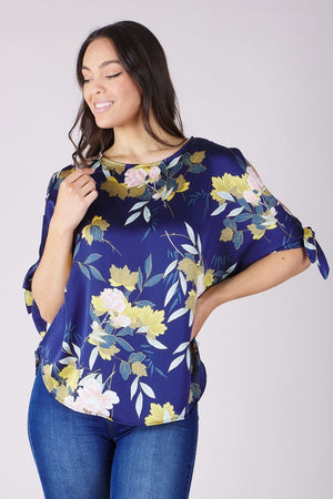 COLD SHOULDER FLORAL BLOUSE