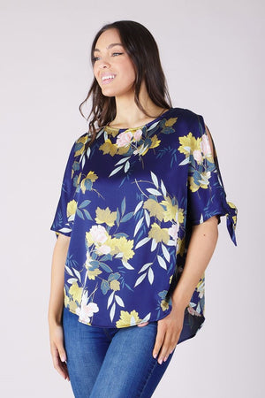 COLD SHOULDER FLORAL BLOUSE