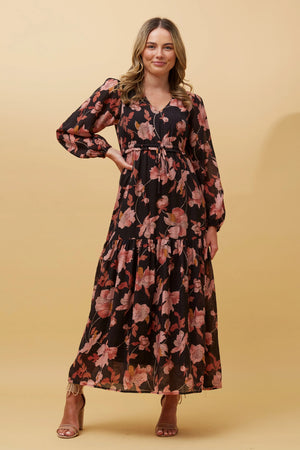 CRYSTELLE FLORAL MAXI DRESS