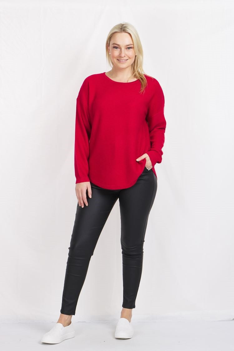 DARYL CURVED HEM KNIT JUMPER