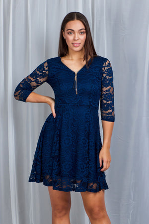 Zip Front Lace Dress