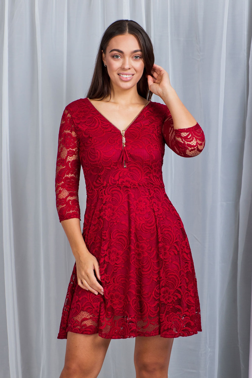 Zip Front Lace Dress