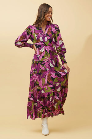 DEETA BOTANICAL PRINT MAXI DRESS