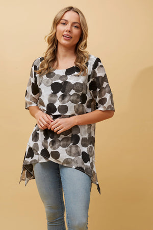 DOUBLE LAYER ASYMMETRICAL HEM TOP