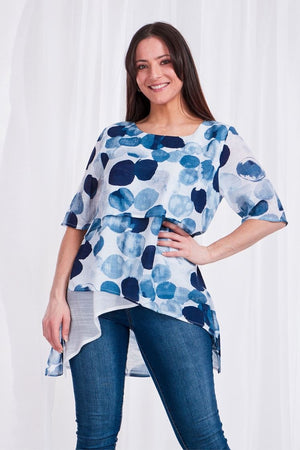 DOUBLE LAYER ASYMMETRICAL HEM TOP