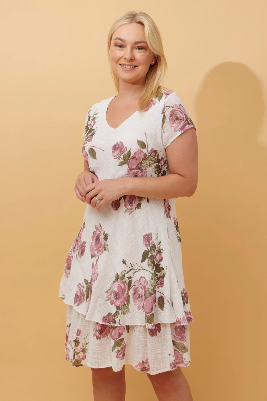 ELECTRA DOUBLE LAYER FLORAL DRESS