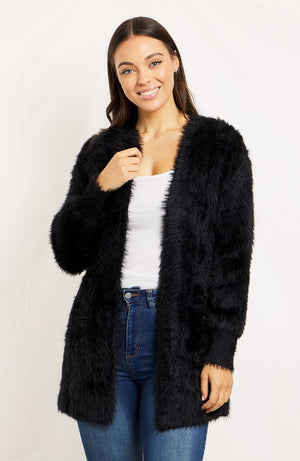 Long Sleeve Eyelash Knit Cardigan