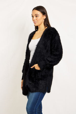 Long Sleeve Eyelash Knit Cardigan