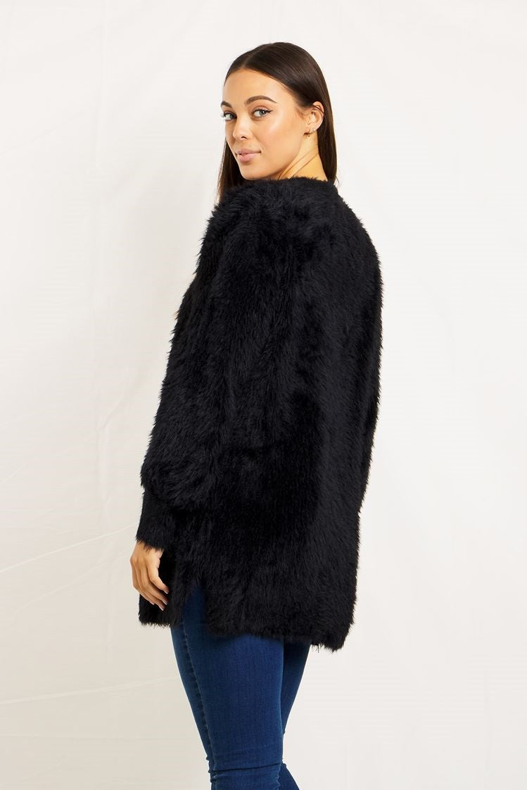 Long Sleeve Eyelash Knit Cardigan