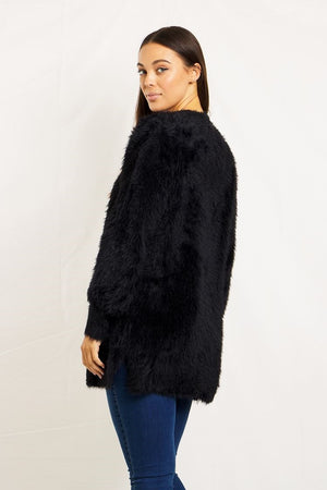 Long Sleeve Eyelash Knit Cardigan