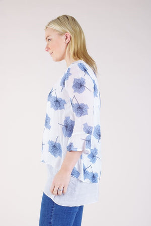 FLORAL ASYMMETRICAL HEM TOP