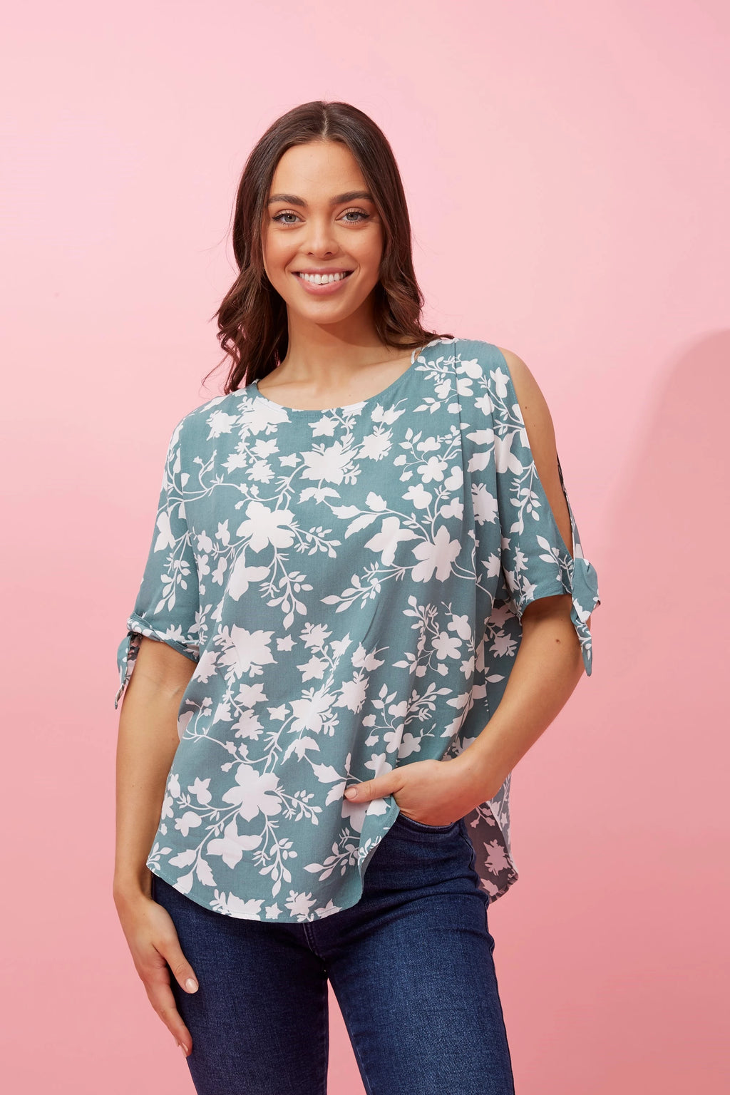 FLORAL COLD SHOULDER BLOUSE