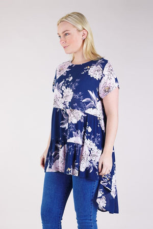 FLORAL HI LOW TIERED TOP