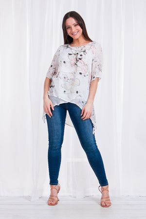 FLORAL LAYERED FRONT TOP
