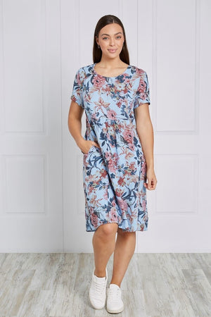 FLORAL LINEN DRESS