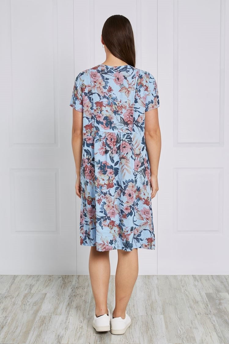 FLORAL LINEN DRESS