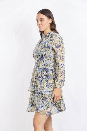 Long Sleeve Floral Printed Dress