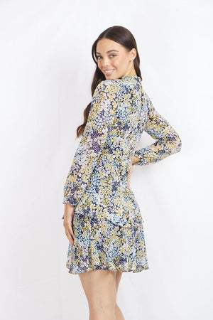 Long Sleeve Floral Printed Dress