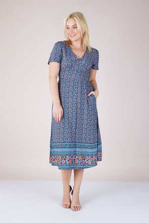 FLORAL MIDI DAY DRESS