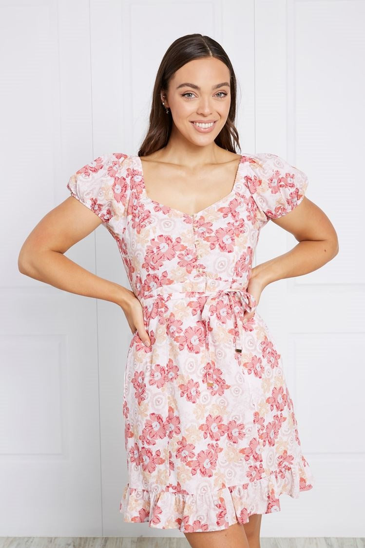 FLORAL PUFF SLEEVE DRESS