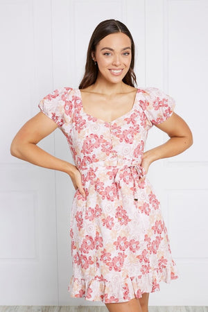 FLORAL PUFF SLEEVE DRESS