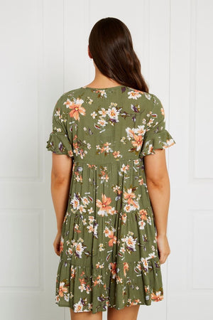 FLORAL TIERED SHORT DRESS