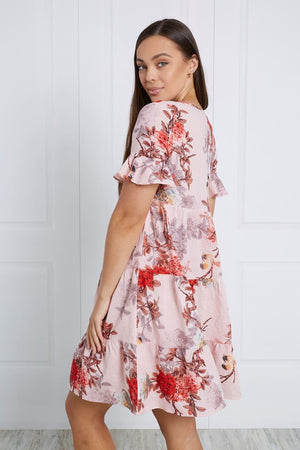 FLORAL TIERED SHORT DRESS