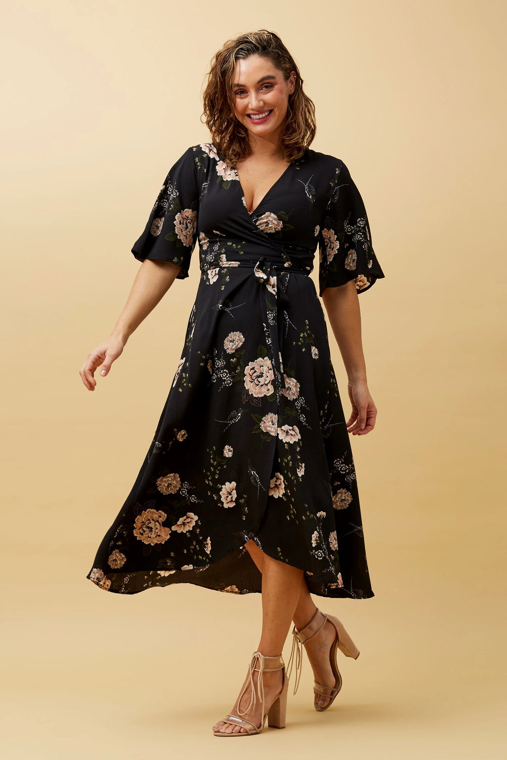 FLORAL WRAP DRESS